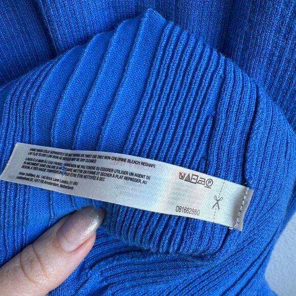 Anthropologie Daily Practice Azure Sapphire Blue Knit Flutter Sleeve Size Small - Picture 7 of 8